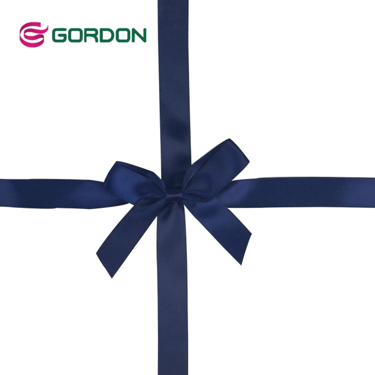Gordon Ribbons Customized Elastic band Gift Packing Ribbon Bow Adjustable Gift Packing pre-tied bow  for box packaging