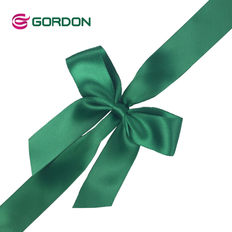Gordon Ribbons Customized Elastic band Gift Packing Ribbon Bow Adjustable Gift Packing pre-tied bow  for box packaging