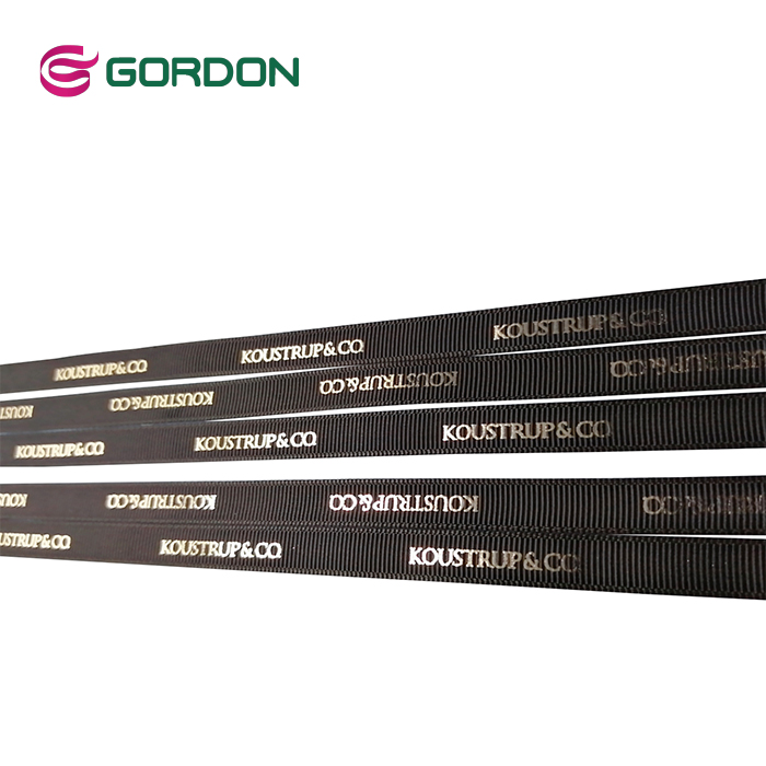 Gordon Ribbons Fita De Cetim Grosgrain Ribbon Designer Custom Printed Logo Or Stars Gold  Foil  Silver Foil Print