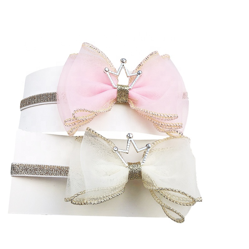 Gordon Ribbons Gauze Ribbons Rhinestone Hair Clips Synthetic Clip In Hair Extensions With Elastic Band