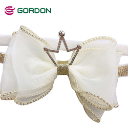 Gordon Ribbons Gauze Ribbons Rhinestone Hair Clips Synthetic Clip In Hair Extensions With Elastic Band
