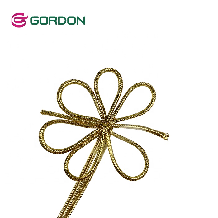 Gordon Ribbons Gold Wrapping  Elastic Ribbon Bow