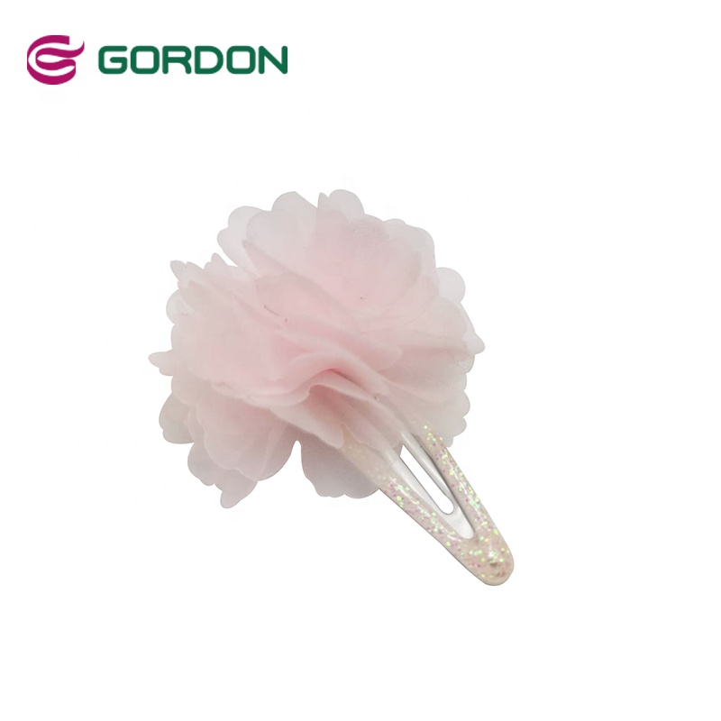 Gordon Ribbons In Stock Pom Pom Hair Clip Kids Hair Accessories Chiffon Clip