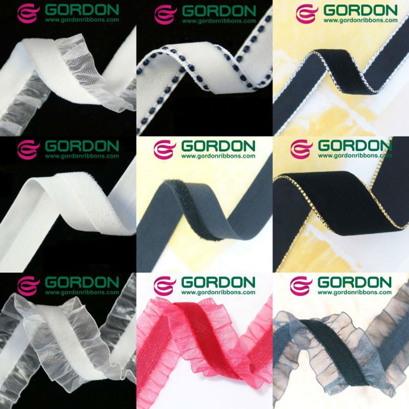 Gordon Ribbons Japanese Velvet Wholesale 6MM Pink Thin French Velvet Ribbon Nylon Velvet Ribbon Sheer