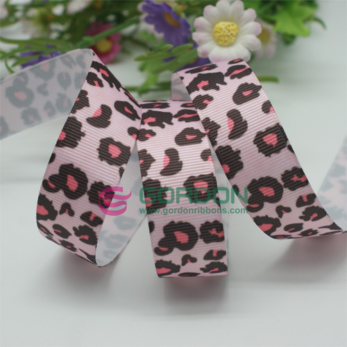 Gordon Ribbons Leopard Pu Leather Tape Scrunchie Digital Print Ribbons