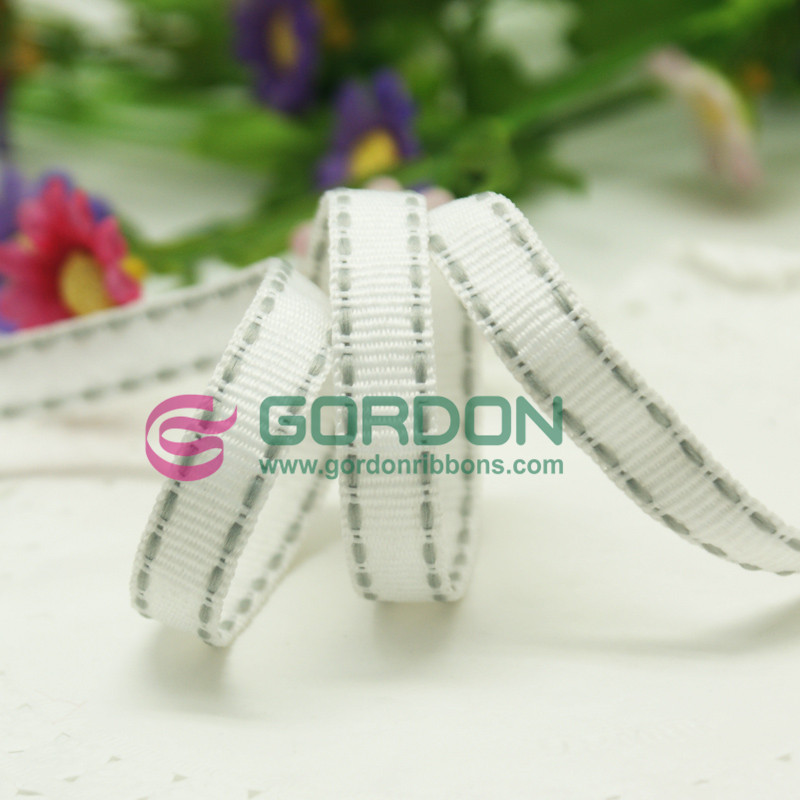 Gordon Ribbons Orange Stitched Floral Grosgrain Ric Rack Ribbons