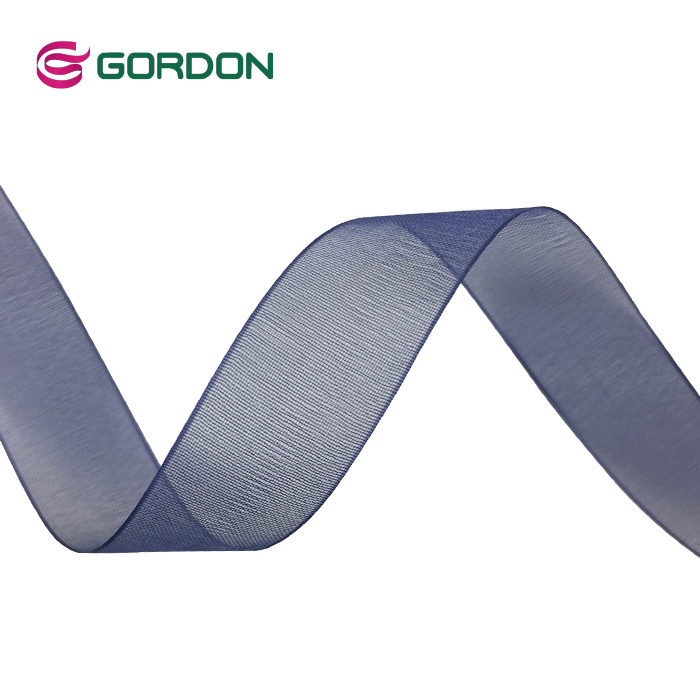 Gordon Ribbons Organza Silk Ribbon Custom Polyester Sheer Ribbon