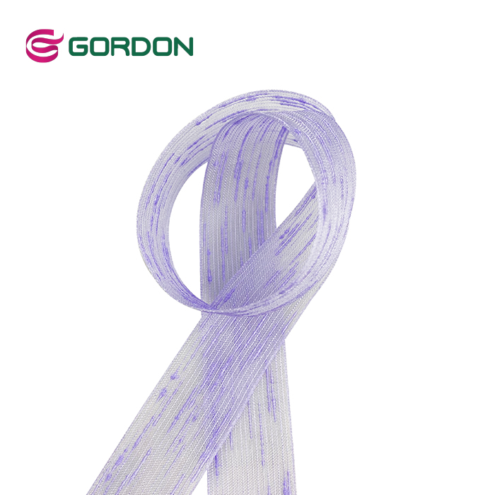 Gordon Ribbons Organza Wired Spring Ribbon Gold thread Organza Ribbon For Christmas Decoration  High Quality Sheer tape