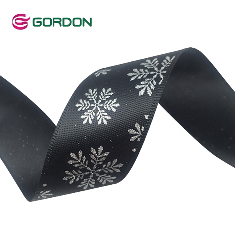 Gordon Ribbons Personalized 3/4 Inch Printed Logo Satin Ribbon Celebrate For Gift Wrapping Christmas Ribbon Decoration