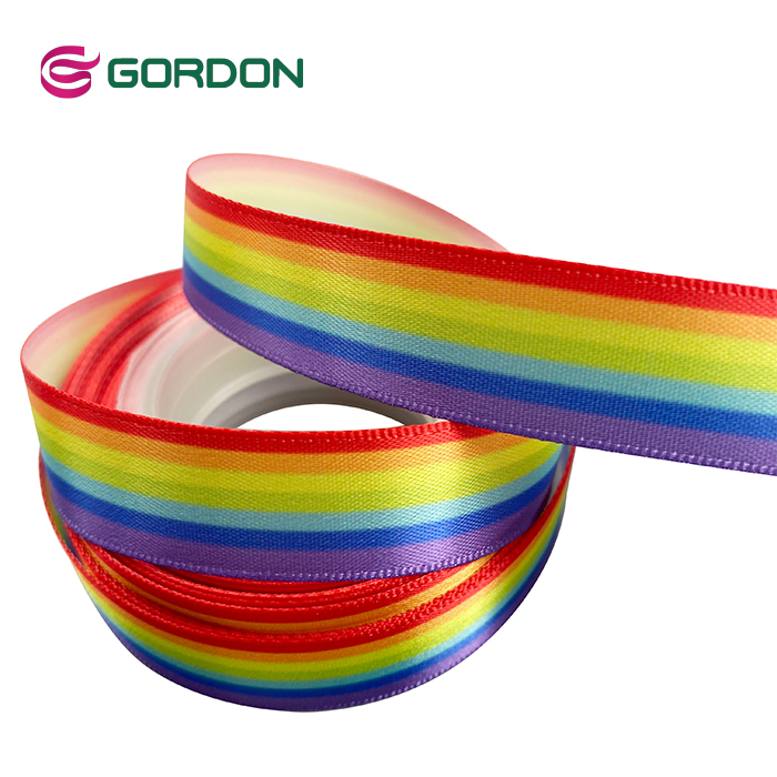 Gordon Ribbons Pink Custom 2.5 Inches Black And Natural Stripe Ribbons