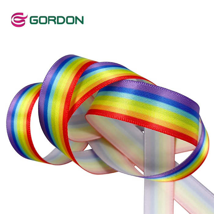 Gordon Ribbons Pink Custom 2.5 Inches Black And Natural Stripe Ribbons