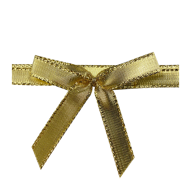 Gordon Ribbons Pre-tied Ribbon Elastic Gold Satin Bow Flower Ribbon Bow