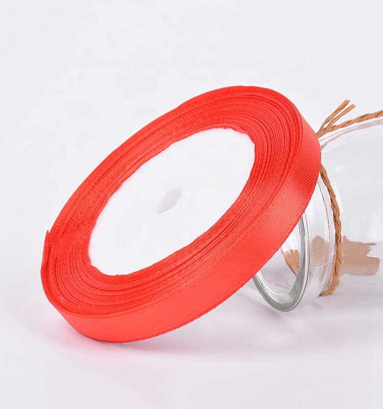 Gordon Ribbons Ruban  Custom size and color Polyester 3/8 Single/Double Face Satin Ribbon Used For Decoration Gift Wrapping tape