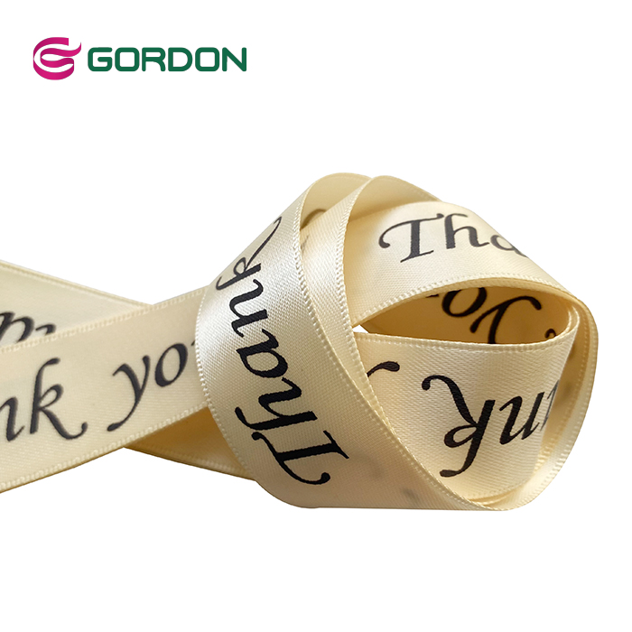 Gordon Ribbons Ruban Dentelle Calligraphy Thank You Printed 22M Satin 4Cm Ribbons
