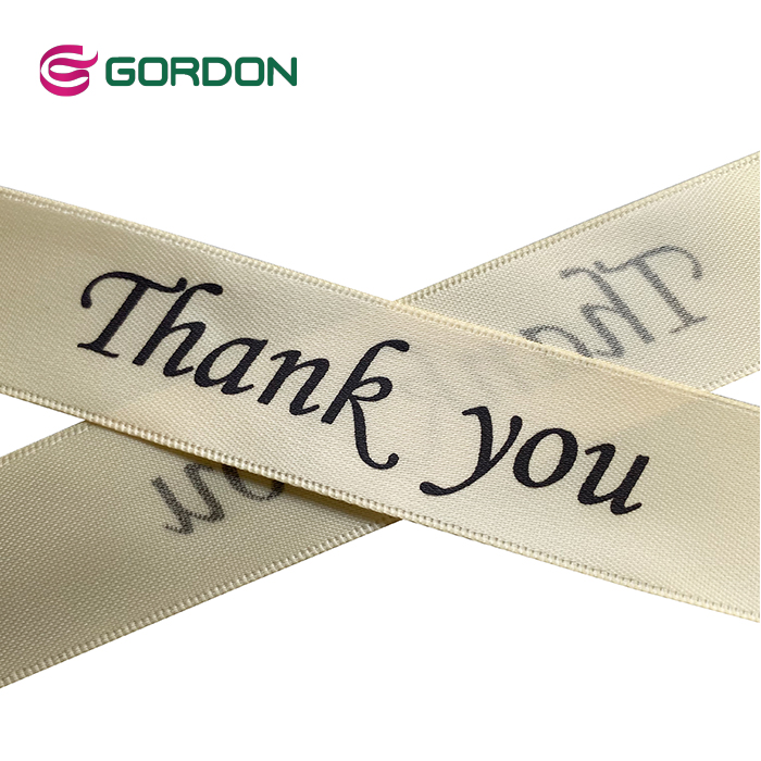 Gordon Ribbons Ruban Dentelle Calligraphy Thank You Printed 22M Satin 4Cm Ribbons