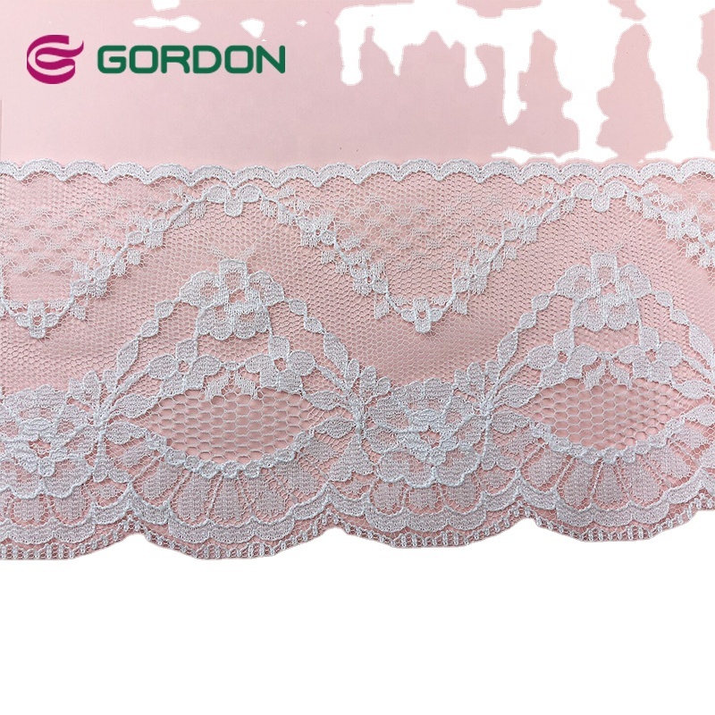 Gordon Ribbons White Stretch Lace Elastic Trim Ribbon For Shoes