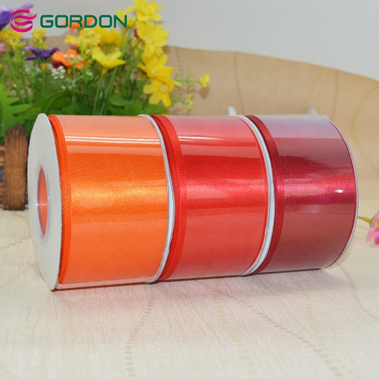 Gordon Ribbons Wholesale 4 Inch 100% Polyester Single Double Face Satin Ribbon 100mm  for Wedding Chairs Decoration Ribbons