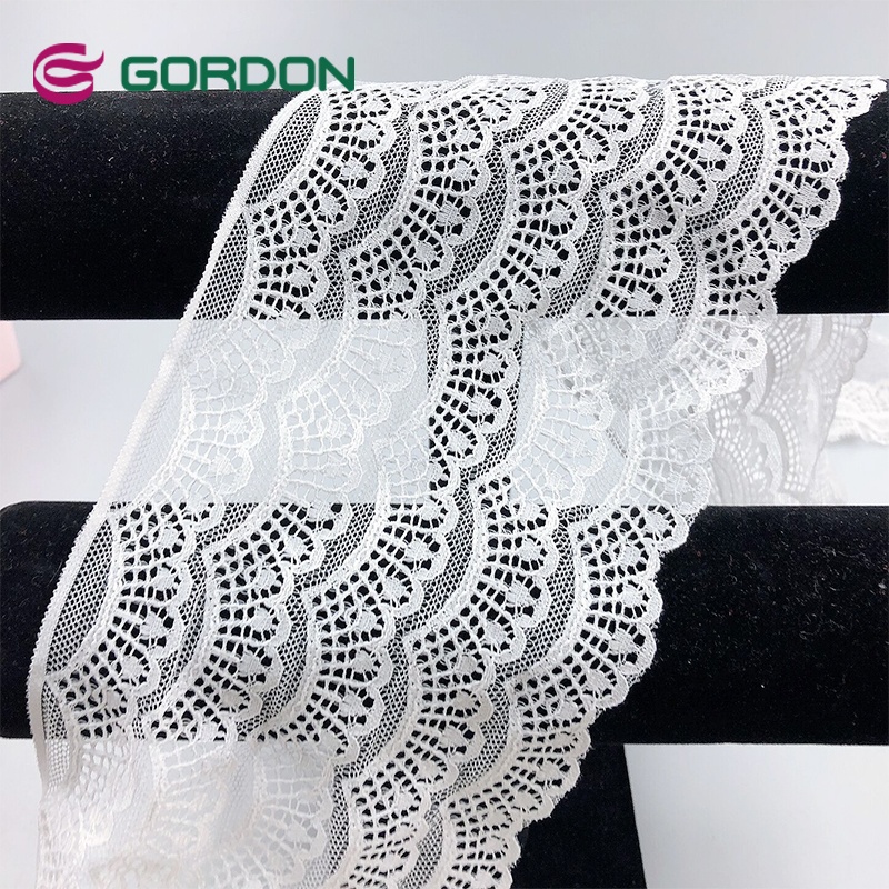 Gordon Ribbons Wholesale Lingerie Spandex Elastic Lace Embroidery Braided Trims Scallop Ribbon