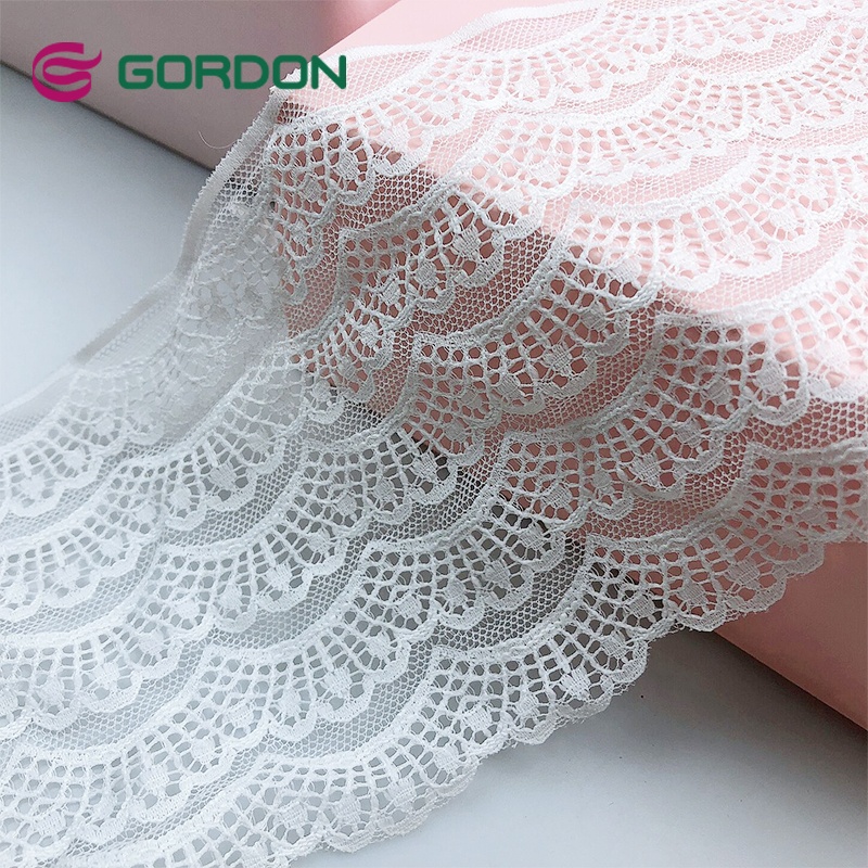 Gordon Ribbons Wholesale Lingerie Spandex Elastic Lace Embroidery Braided Trims Scallop Ribbon