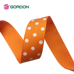 Gordon Ribbons Wired Leopard Print  Braided 100% polyester grosgrain ribbon with one color screen ink printed polka dots  ribbon