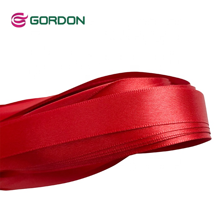Gordon Wholesale Dazzle With Brilliance Slit Edge Smooth Satin Woven Ribbon 1”Sari Silk Ribbon