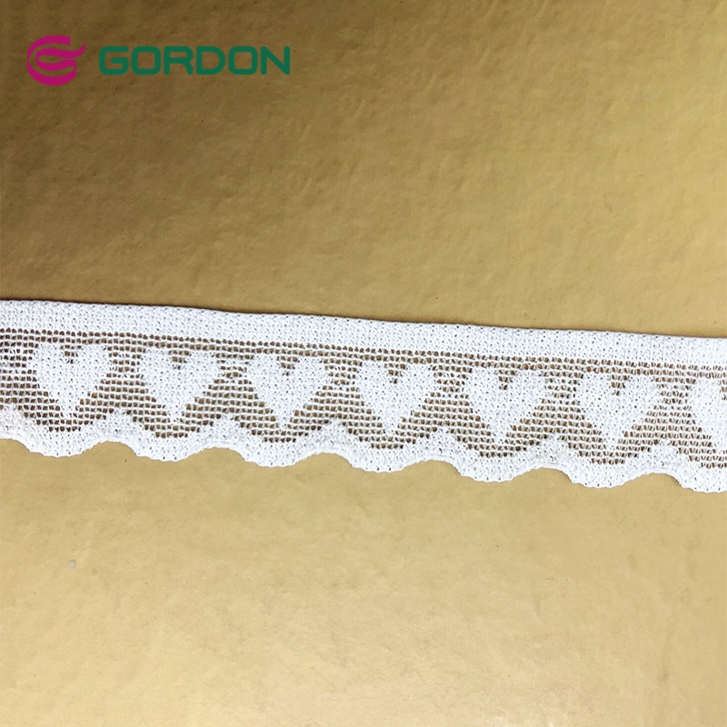 In Stock 3cm Wide Elastic Ivory Lace Fabric Luxury Stretchy Lace Trim for Garment