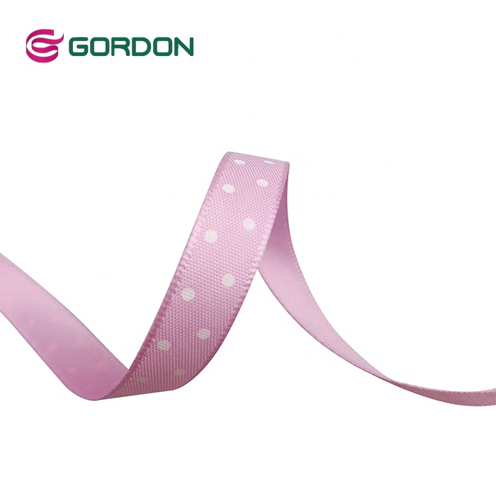 Polka Dots Printed Satin Ribbon Silk Ribbon With Various Color Available For Chocolate Gift Box Packing