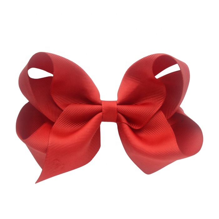 Solid color grosgrain ribbon handmade hair bows