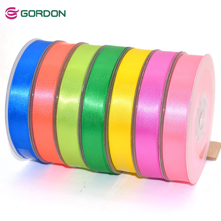 Whole sale ribbons Gordon 100% Polyester satin ribbon cintas para lazos