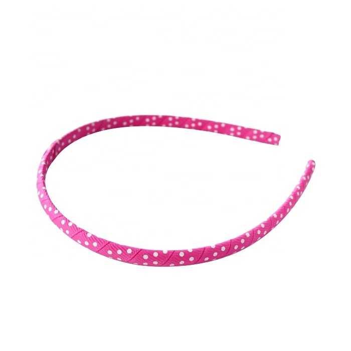 Wholesale 4.5 Inch Graceful Polka Dot Hair Bow Headband With Grosgrain Ribbon Covered For School Girl Hair Jewelry