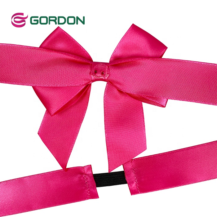 Wholesale Cheap Gift Box Packaging Pre-Tied Satin Ribbon Bows With Elastic Loop