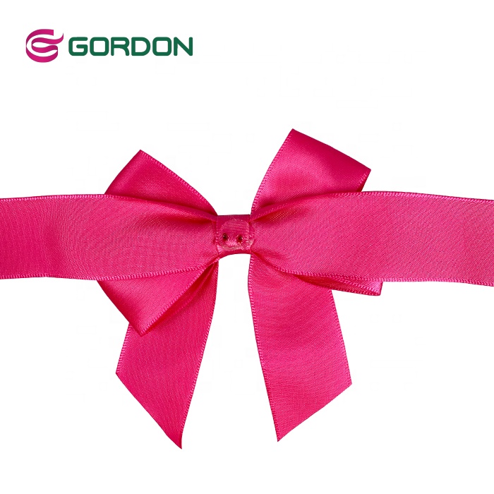 Wholesale Cheap Gift Box Packaging Pre-Tied Satin Ribbon Bows With Elastic Loop