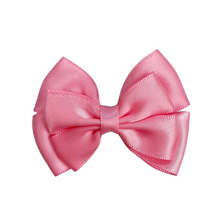 Wholesale Double Layer Four Headdress Flower Satin Ribbon Bow Custom Mini Bow Tie For Lingerie Decoration