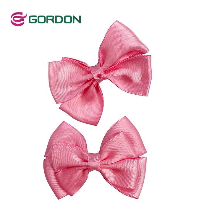 Wholesale Double Layer Four Headdress Flower Satin Ribbon Bow Custom Mini Bow Tie For Lingerie Decoration