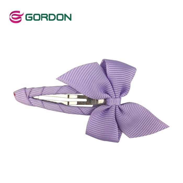 Wholesale Mini Clip Solid Color Grosgrain Ribbon Hair Clips For Girl Accessories