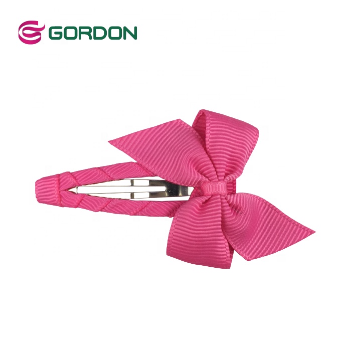 Wholesale Mini Clip Solid Color Grosgrain Ribbon Hair Clips For Girl Accessories