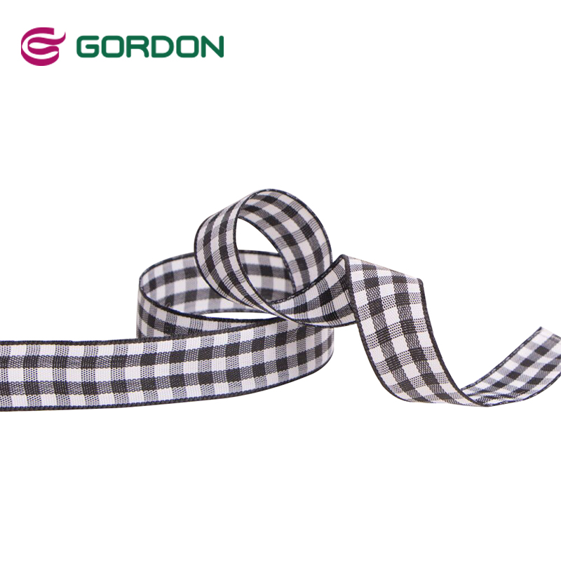 Wholesale plaid tartan ribbon checked plaid gingham ribbon
