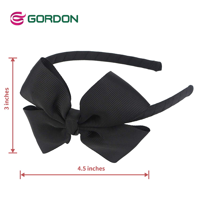 black grosgrain ribbon bow hair bands