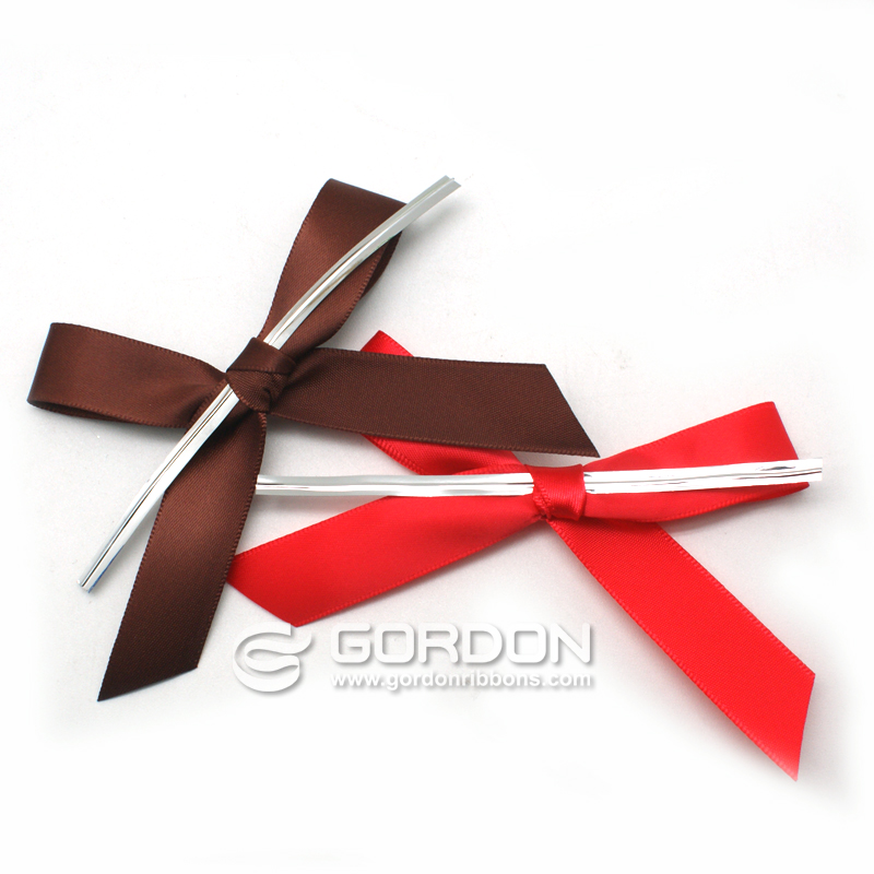 bread bag wire twist tie satin ribbon bow