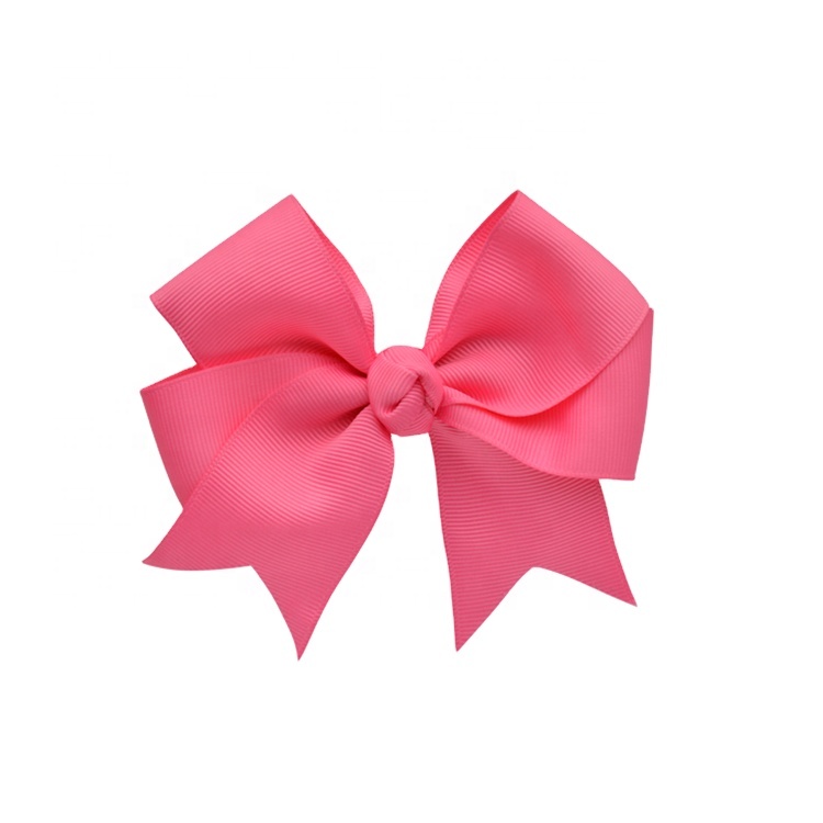 custom bulk cheap decorative ribbon 4 inch pink hair ribbon bow