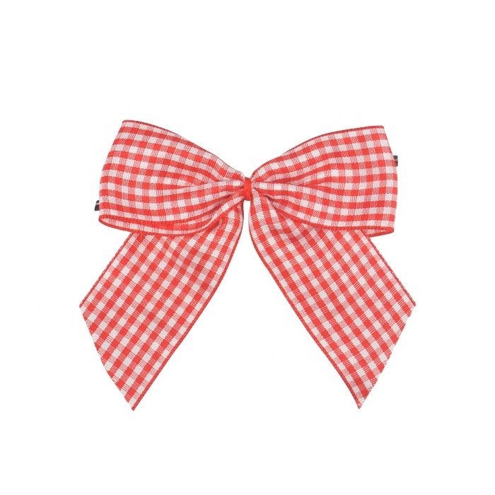 custom logo print self adhesive satin ribbon bow