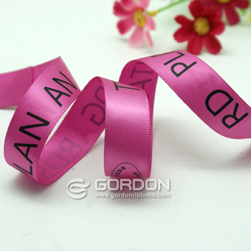 customized logo gift ribbon 16mm printed polyester satin ribbon