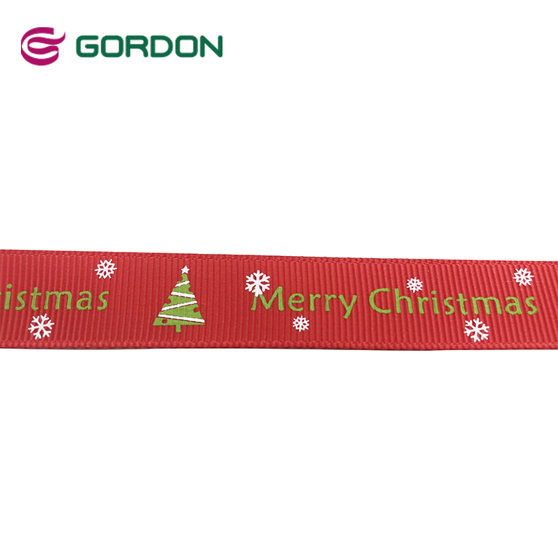 merry christmas decorative printed grosgrain ribbon