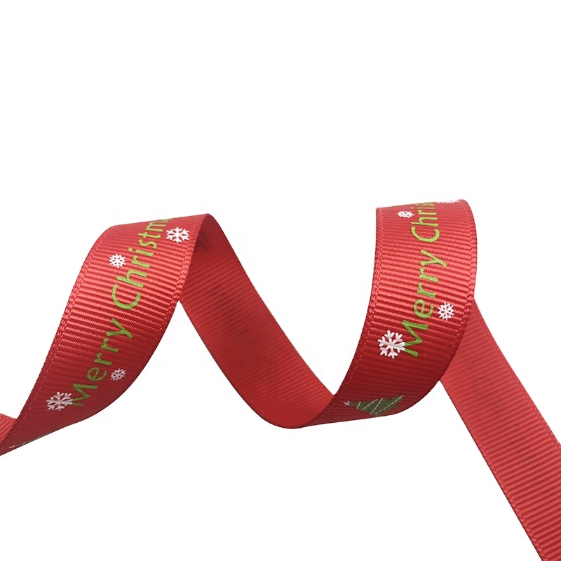 merry christmas decorative printed grosgrain ribbon