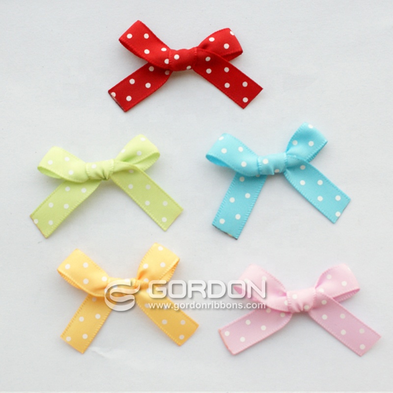 new fancy pink mini twist bow tie/polyester satin ribbon bow/pre-made ribbon bow