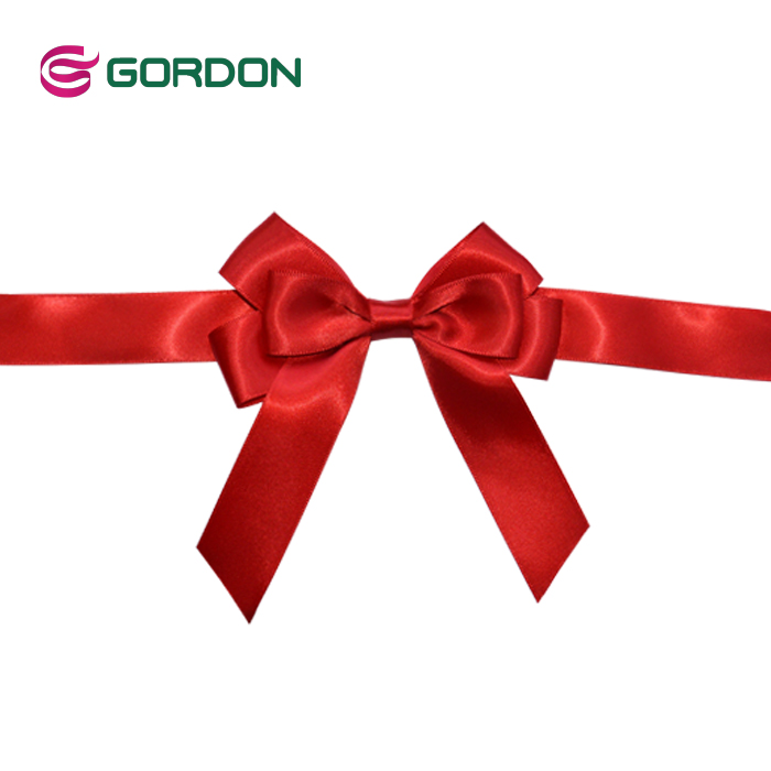 pre tied satin ribbon bow for gift box