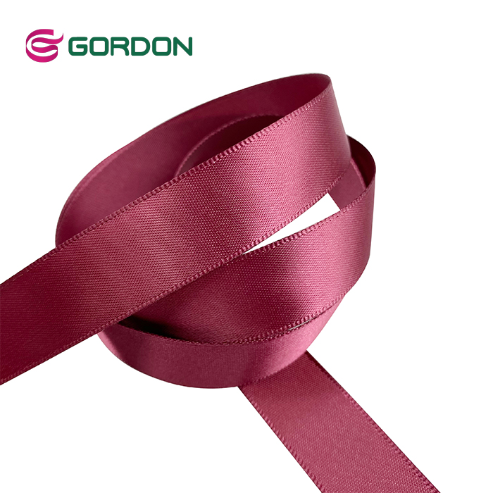 red polyester single face satin ribbon 25 mm