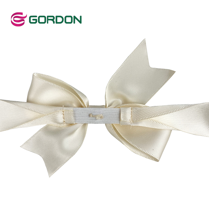 satin ribbon bow with elastic loop for gift box