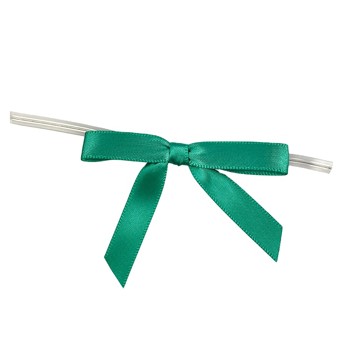 tied satin ribbon bows with twist wire