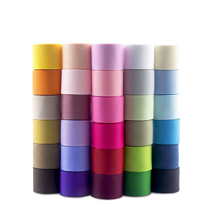 wholesale 25mm 28mm 32mm 100% polyester stretch grosgrain ribbon